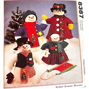 McCalls 8387 Craft Pattern Snow Family New Uncut Vintage 1996 Joanne Beretta